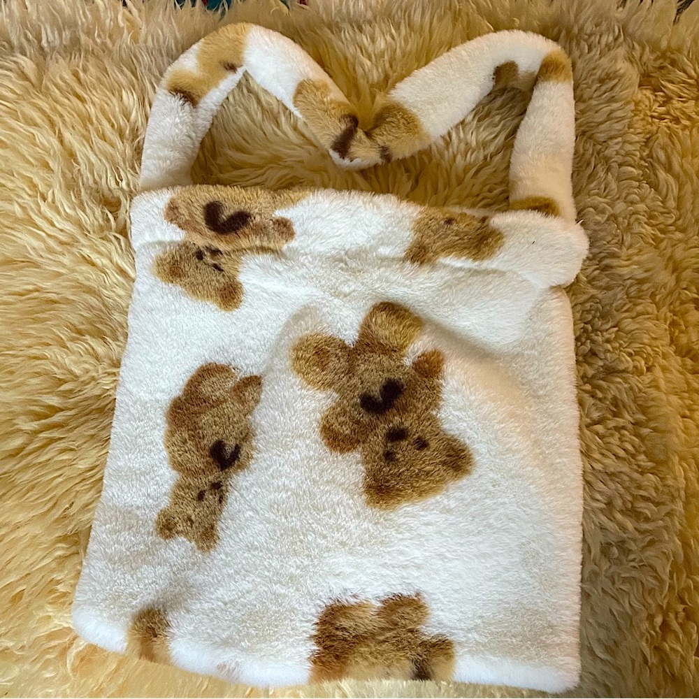 Plush Bear pattern Tote Bag